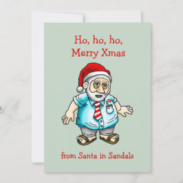 Santa in Sandals Feiertagskarte