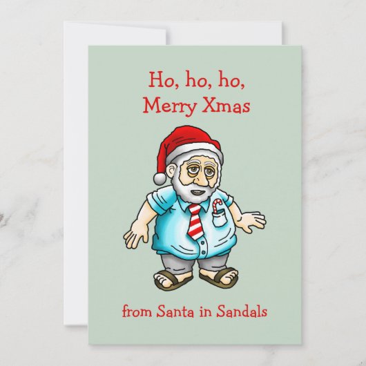 Santa in Sandals Feiertagskarte (Vorderseite)