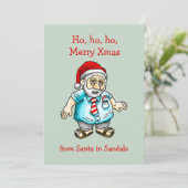 Santa in Sandals Feiertagskarte (Stehend Vorderseite)