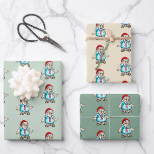 Santa in Sandals Geschenkpapier Set