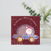 Santa in seinem Auto an Weihnachten (Stehend Vorderseite)