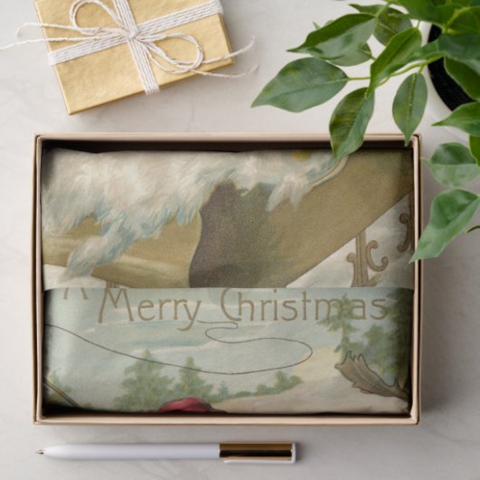Santa in seinem Schlitten Seidenpapier (Geschenk)