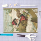 Santa in seinem Schlitten Seidenpapier (Handwerk)