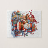 Santa in seiner Spielzeugfabrik Puzzle (Horizontal)