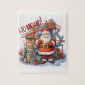Santa in seiner Spielzeugfabrik Puzzle (Vertikal)