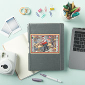 Santa in seiner Werkstatt Aufkleber (iPad Hülle)