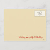 Santa in seiner Werkstatt Feiertagspostkarte (Rückseite)