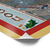 Santa in seiner Werkstatt, Frohe Weihnachten, Poster (Ecke)