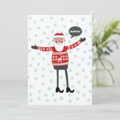 Santa in Skinny Jeans Feiertagskarte (Stehend Vorderseite)