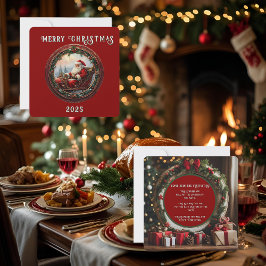 Santa in Sleigh Einladung