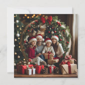 Santa in Sleigh Grußkarte (Rückseite)