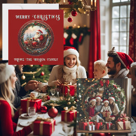 Santa in Sleigh Grußkarte