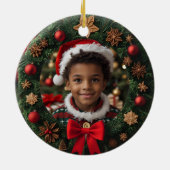 Santa in Sleigh Keramik Ornament (Hinten)