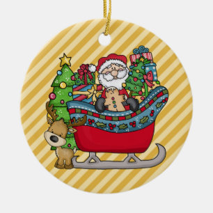 Santa in Sleigh Ornament