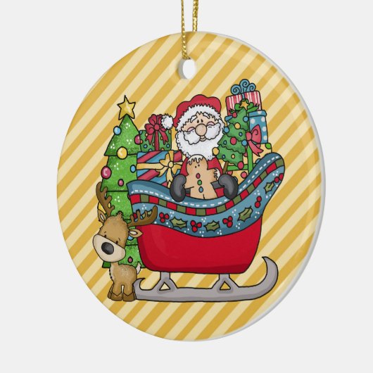 Santa in Sleigh Ornament (Links)