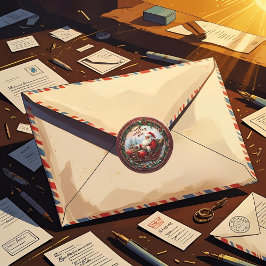 Santa in Sleigh Runder Aufkleber