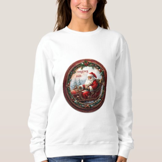Santa in Sleigh Sweatshirt (Vorderseite)