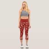 Santa in Snow Capri Leggings (Vorderseite)