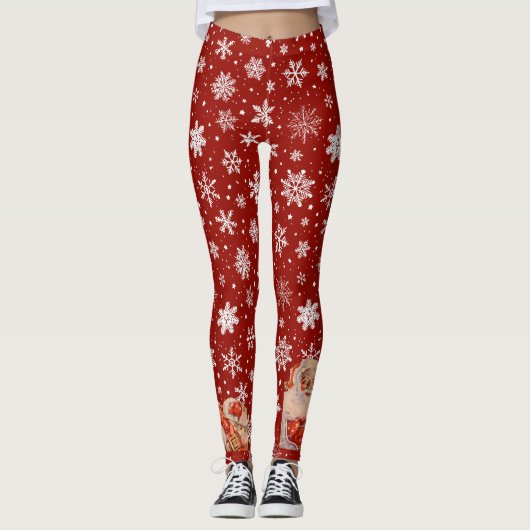 Santa in Snow Leggings (Vorderseite)