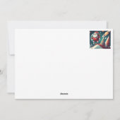 Santa in Space Fun Retro Feiertagskarte (Rückseite)