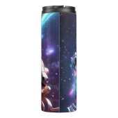 Santa in Space | Futuristic Christmas Art Thermosbecher (Rückseite)