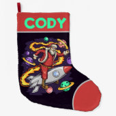 Santa in Space Großer Weihnachtsstrumpf (Vorderseite)