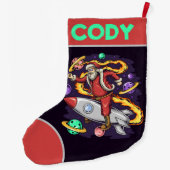 Santa in Space Großer Weihnachtsstrumpf (Rückseite)