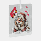Santa In the Snow Six Seven Christmas Ornament (Vorderseite Rechts)