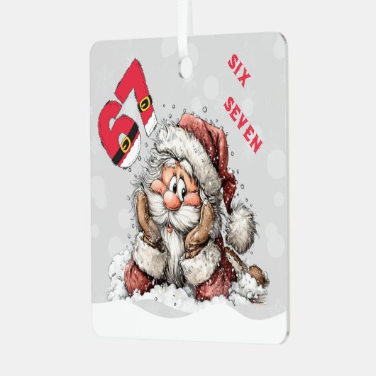 Santa In the Snow Six Seven Christmas Ornament (Vorderseite links)