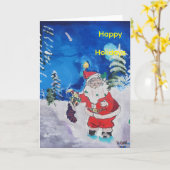 Santa in the Woods Karte (Gelbe Blume)