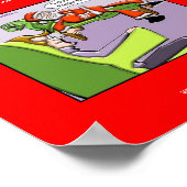 Santa in Therapy Funny Christmas Posters Poster (Ecke)