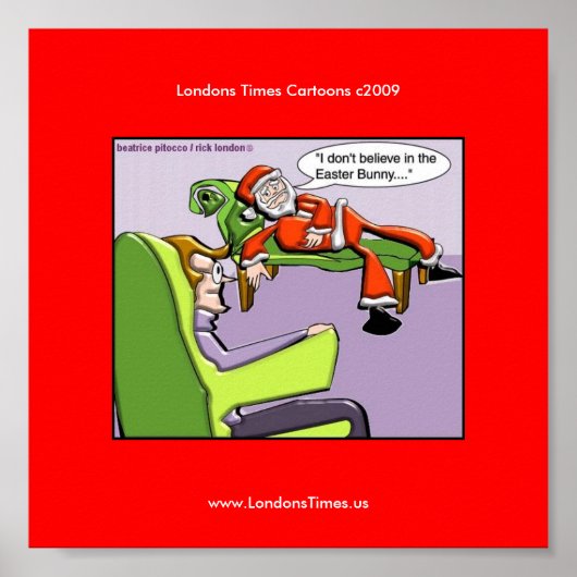 Santa in Therapy Funny Christmas Posters Poster (Vorne)