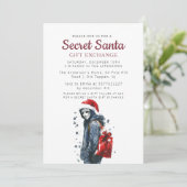 Santa in verkleiden I Secret Santa Weihnachten Par Einladung (Stehend Vorderseite)
