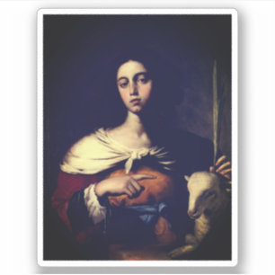 Santa Inés (von Guarino, 1650) Classic Round Stick Aufkleber