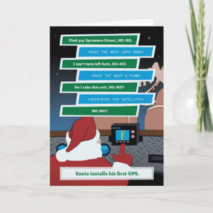 Santa installiert ein GPS (Standard) Feiertagskarte