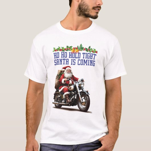 Santa is Coming Men White T-Shirt (Vorderseite)