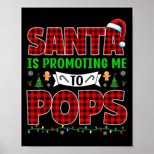 Santa Is Promoting Me To Pops Xmas Pregnancy Expec Poster (Vorne)