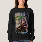 Santa is riding a Motorcycle for Christmas on a Sweatshirt (Vorderseite)