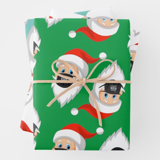 Santa is Sraight Outta Quarantäne Geschenkpapier Set (Beispiel)