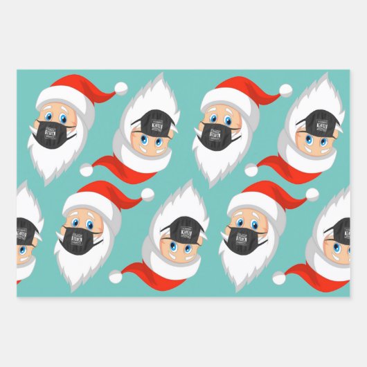 Santa is Sraight Outta Quarantäne Geschenkpapier Set (Vorderseite 3)