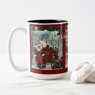 Santa ist bereit  zweifarbige tasse