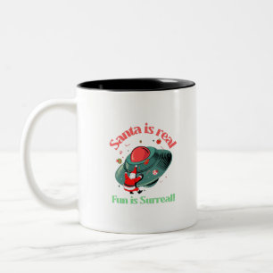 Santa ist echt Spaß ist surreal Zweifarbige Tasse