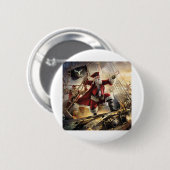 Santa ist ein Pirat Button (Vorne & Hinten)