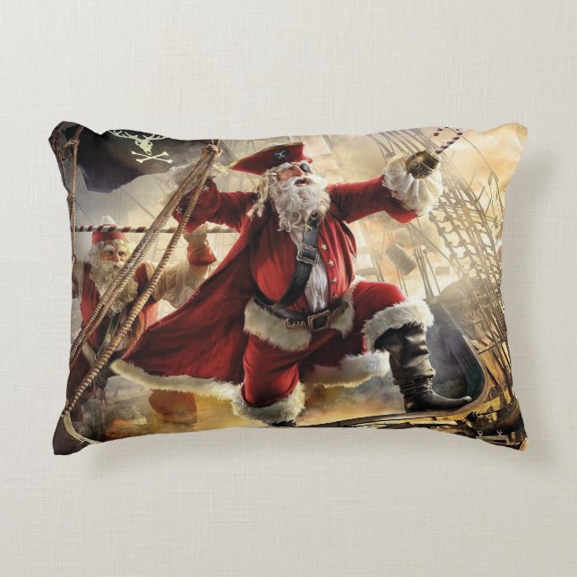 Santa ist ein Pirat Dekokissen (Vorderseite)