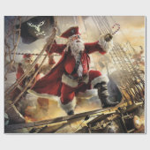 Santa ist ein Pirat Geschenkpapier (Flach)
