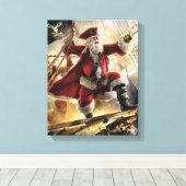 Santa ist ein Pirat Leinwanddruck (Insitu (Holzboden))