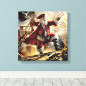 Santa ist ein Pirat Leinwanddruck (Insitu (Holzboden))