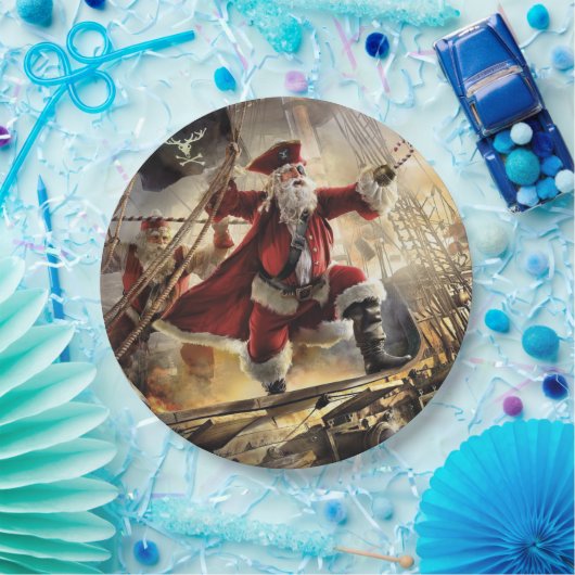 Santa ist ein Pirat Pappteller (Party)