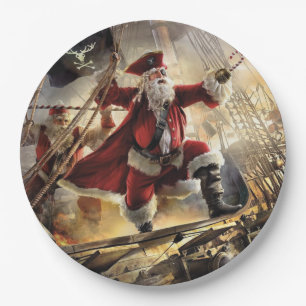 Santa ist ein Pirat Pappteller