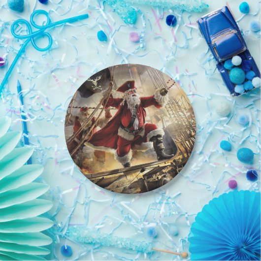 Santa ist ein Pirat Pappteller (Party)